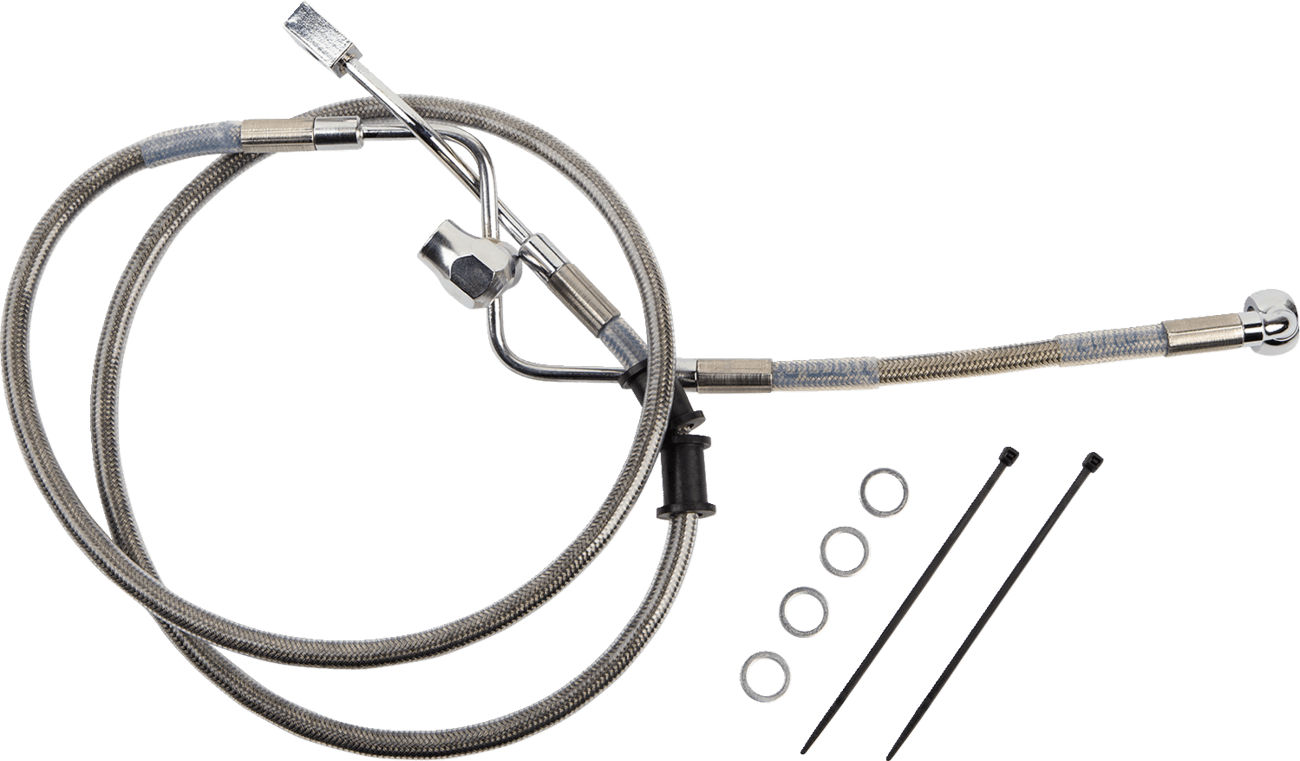 DRAG SPECIALTIES 1741-6342 Brake Line - Rear - Master Cylinder to ABS - Stainless Steel