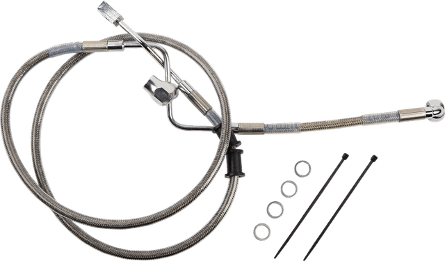DRAG SPECIALTIES 1741-6342 Brake Line - Rear - Master Cylinder to ABS - Stainless Steel