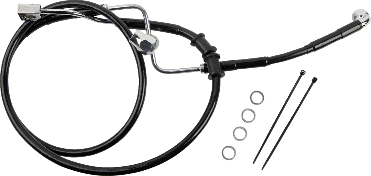 DRAG SPECIALTIES 1741-6343 Brake Line - Rear - Master Cylinder to ABS - Black