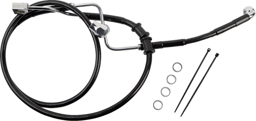 DRAG SPECIALTIES 1741-6343 Brake Line - Rear - Master Cylinder to ABS - Black