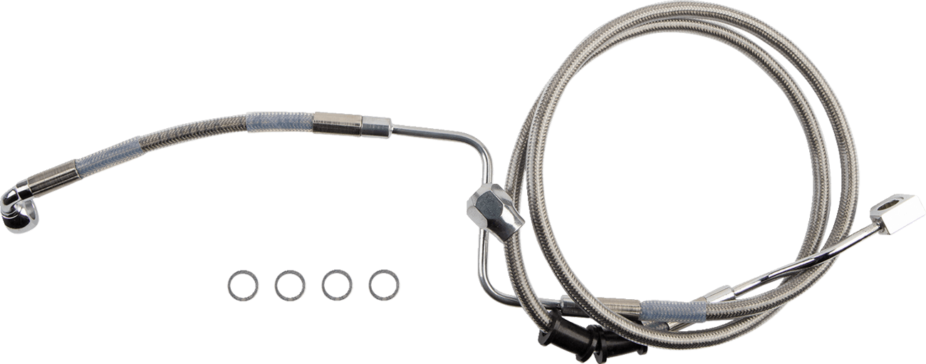 DRAG SPECIALTIES 1741-6346 Brake Line - Rear - Master Cylinder to ABS - Stainless Steel