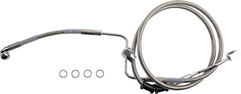 DRAG SPECIALTIES 1741-6346 Brake Line - Rear - Master Cylinder to ABS - Stainless Steel