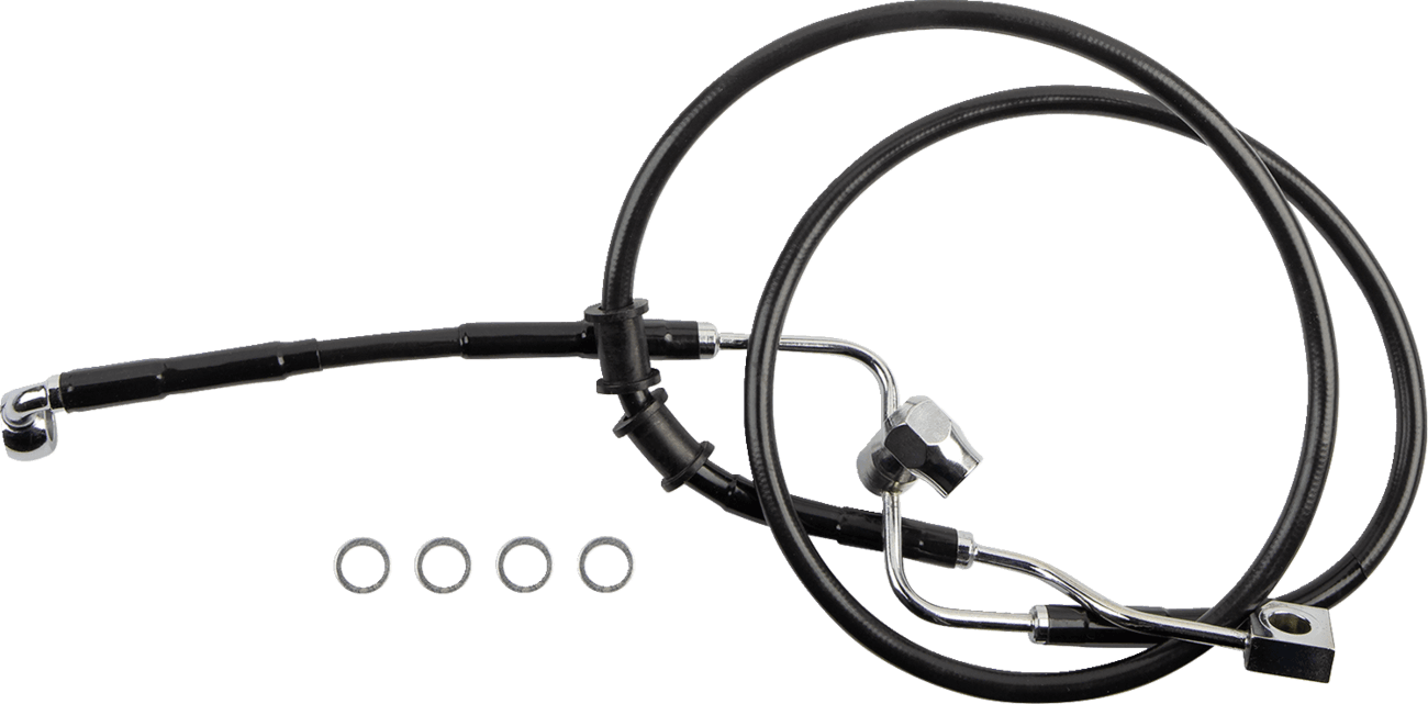 DRAG SPECIALTIES 1741-6347 Brake Line - Rear - Master Cylinder to ABS - Black