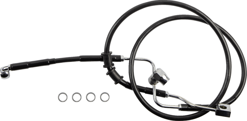 DRAG SPECIALTIES 1741-6347 Brake Line - Rear - Master Cylinder to ABS - Black