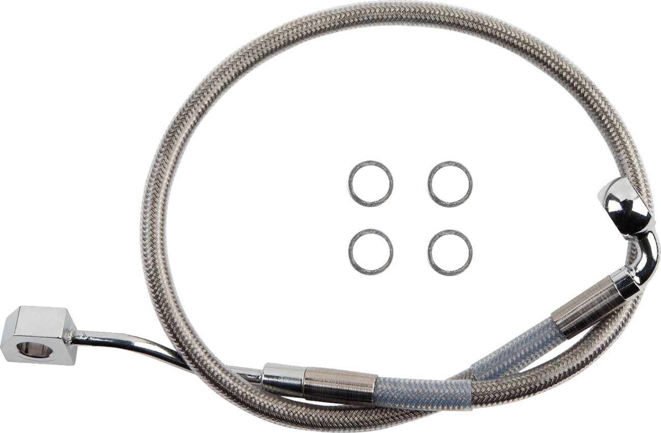DRAG SPECIALTIES 1741-6348 Brake Line - Rear - Master Cylinder to ABS - Stainless Steel