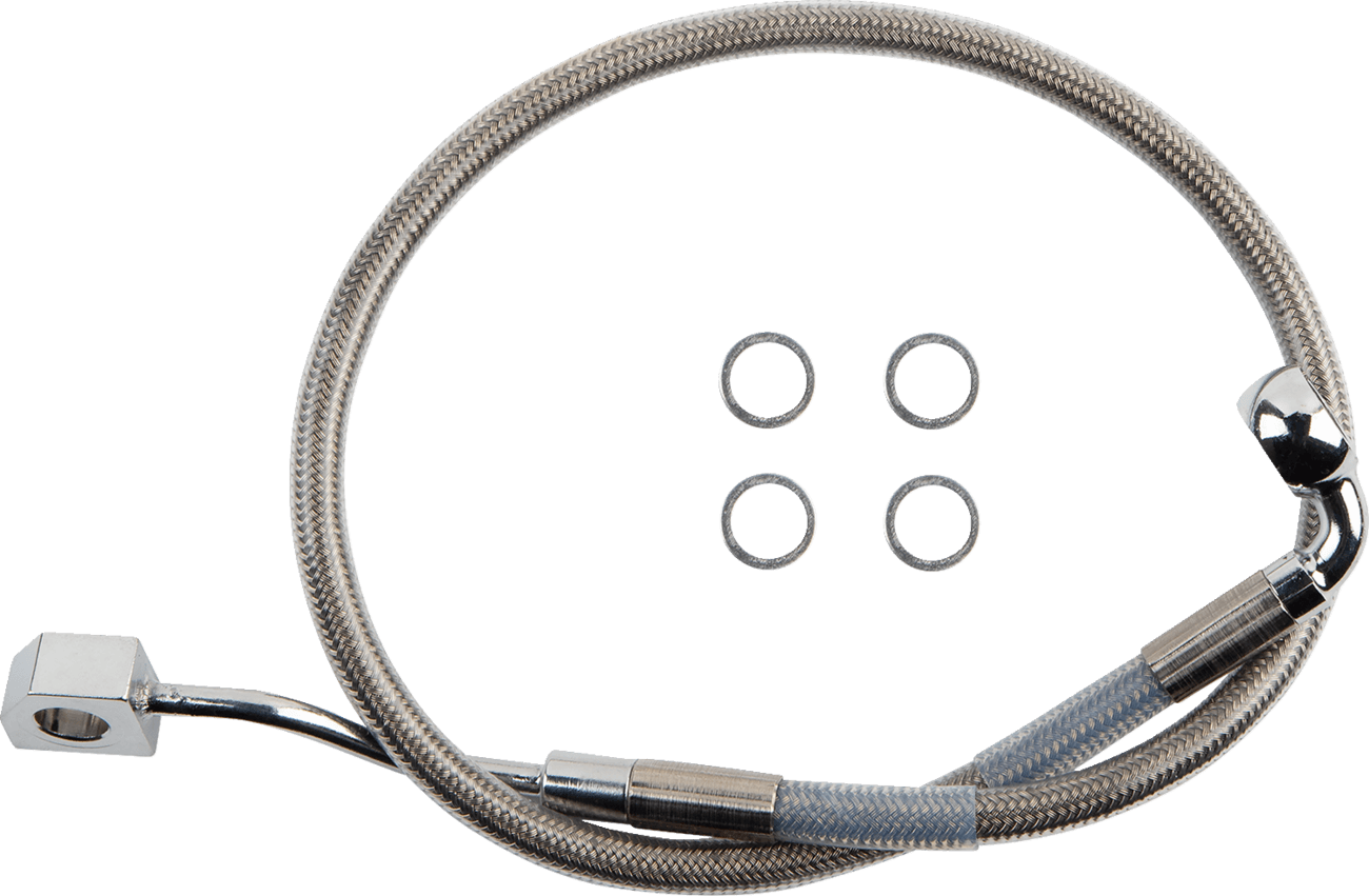 DRAG SPECIALTIES 1741-6348 Brake Line - Rear - Master Cylinder to ABS - Stainless Steel