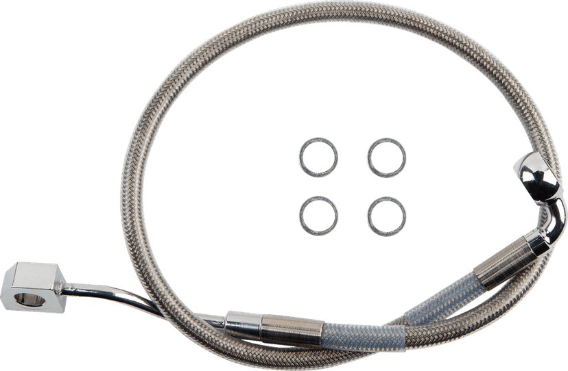 DRAG SPECIALTIES 1741-6348 Brake Line - Rear - Master Cylinder to ABS - Stainless Steel