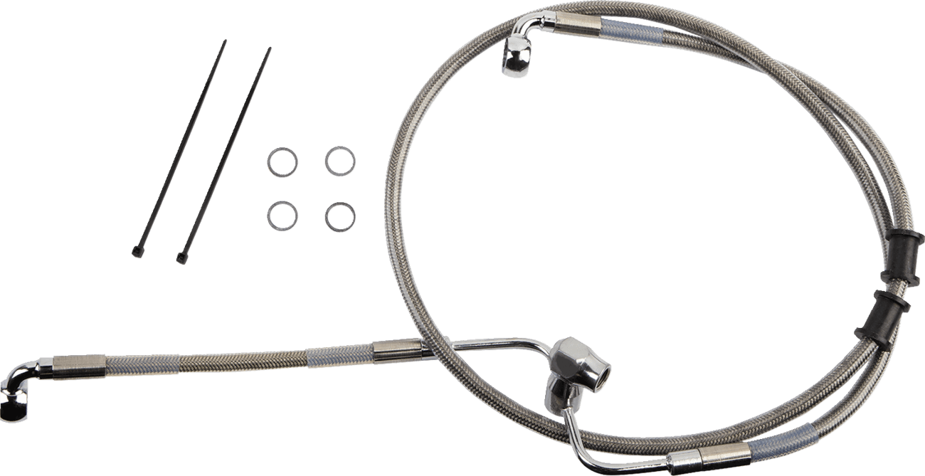 DRAG SPECIALTIES 1741-6350 Brake Line - Rear - Non-ABS - Stainless Steel