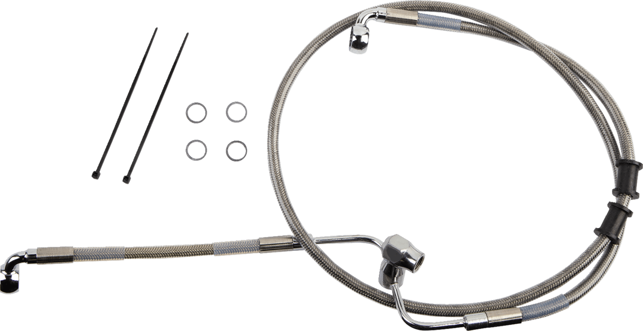 DRAG SPECIALTIES 1741-6350 Brake Line - Rear - Non-ABS - Stainless Steel