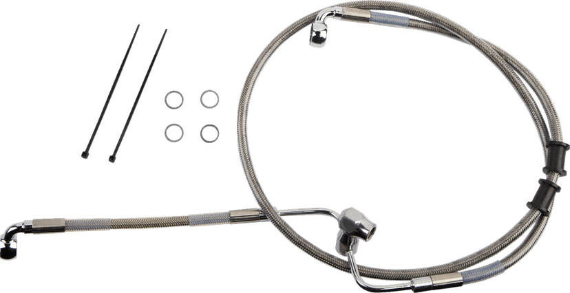 DRAG SPECIALTIES 1741-6350 Brake Line - Rear - Non-ABS - Stainless Steel