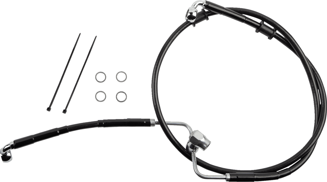 DRAG SPECIALTIES 1741-6351 Brake Line - Rear - Non-ABS - Black