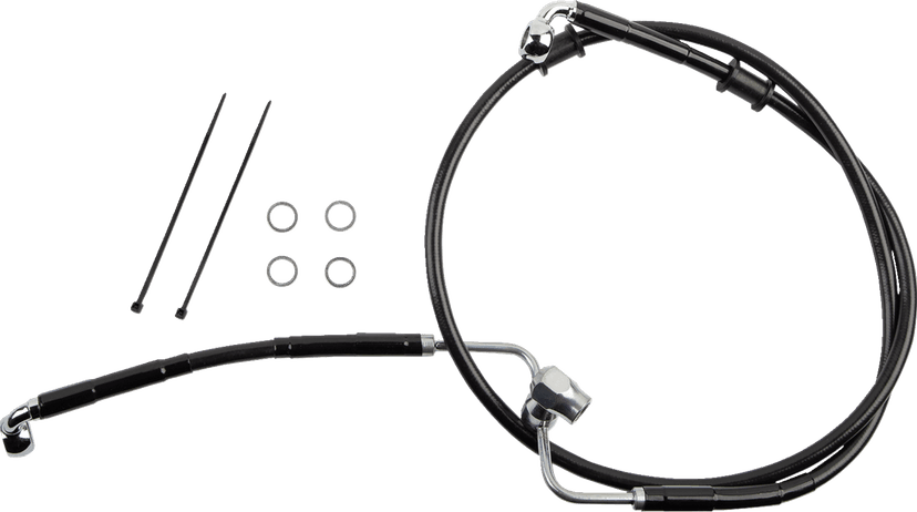 DRAG SPECIALTIES 1741-6351 Brake Line - Rear - Non-ABS - Black