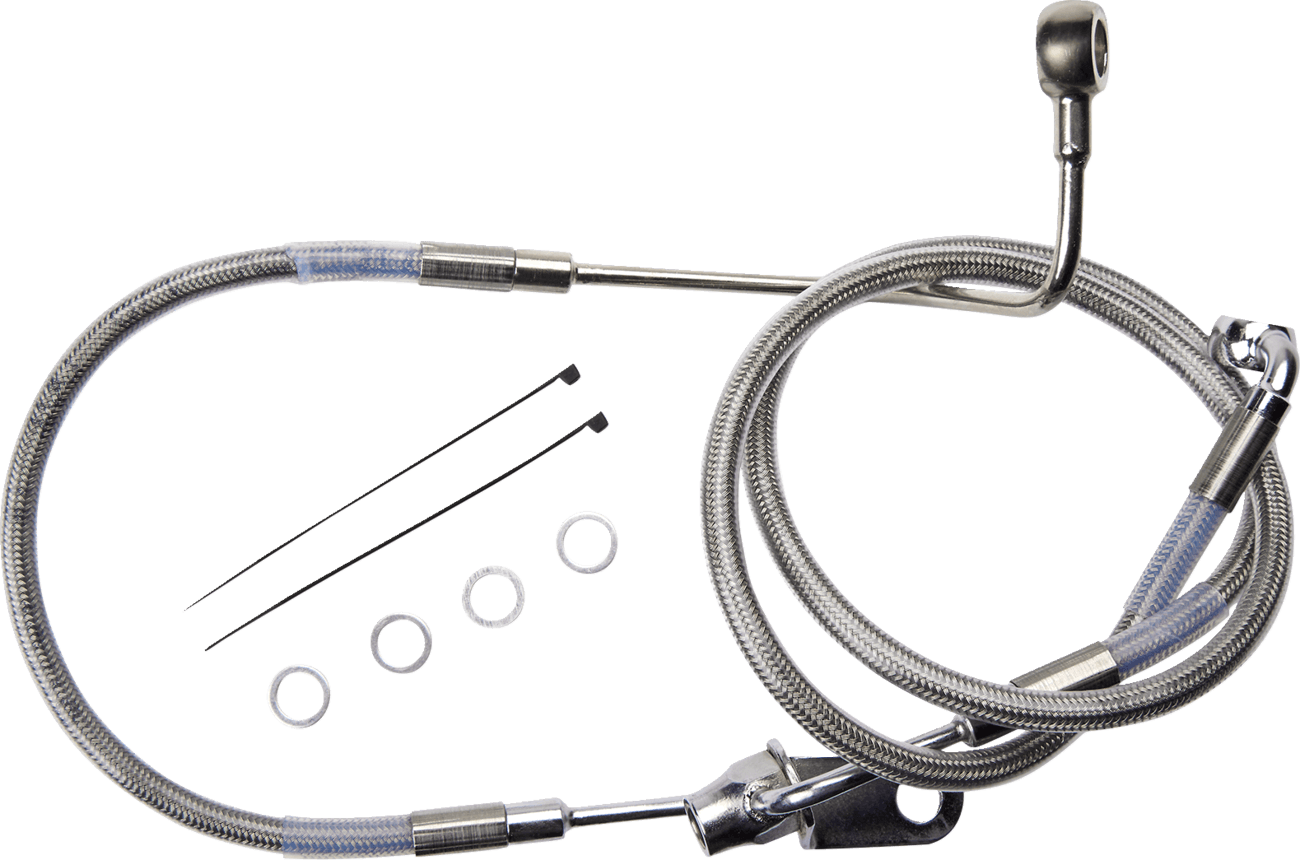 DRAG SPECIALTIES 1741-6352 Brake Line - Rear - Non-ABS - Stainless Steel