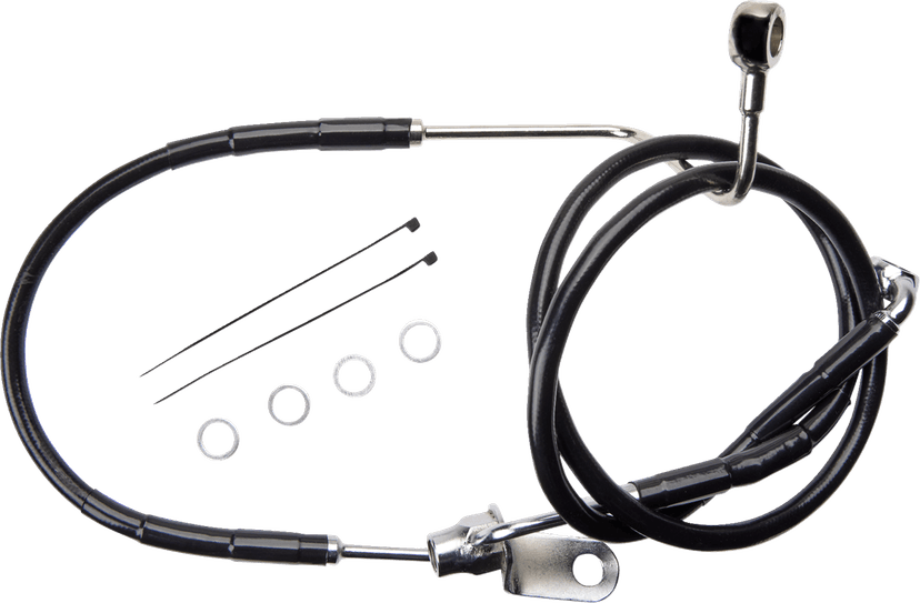 DRAG SPECIALTIES 1741-6353 Brake Line - Rear - Non-ABS - Black