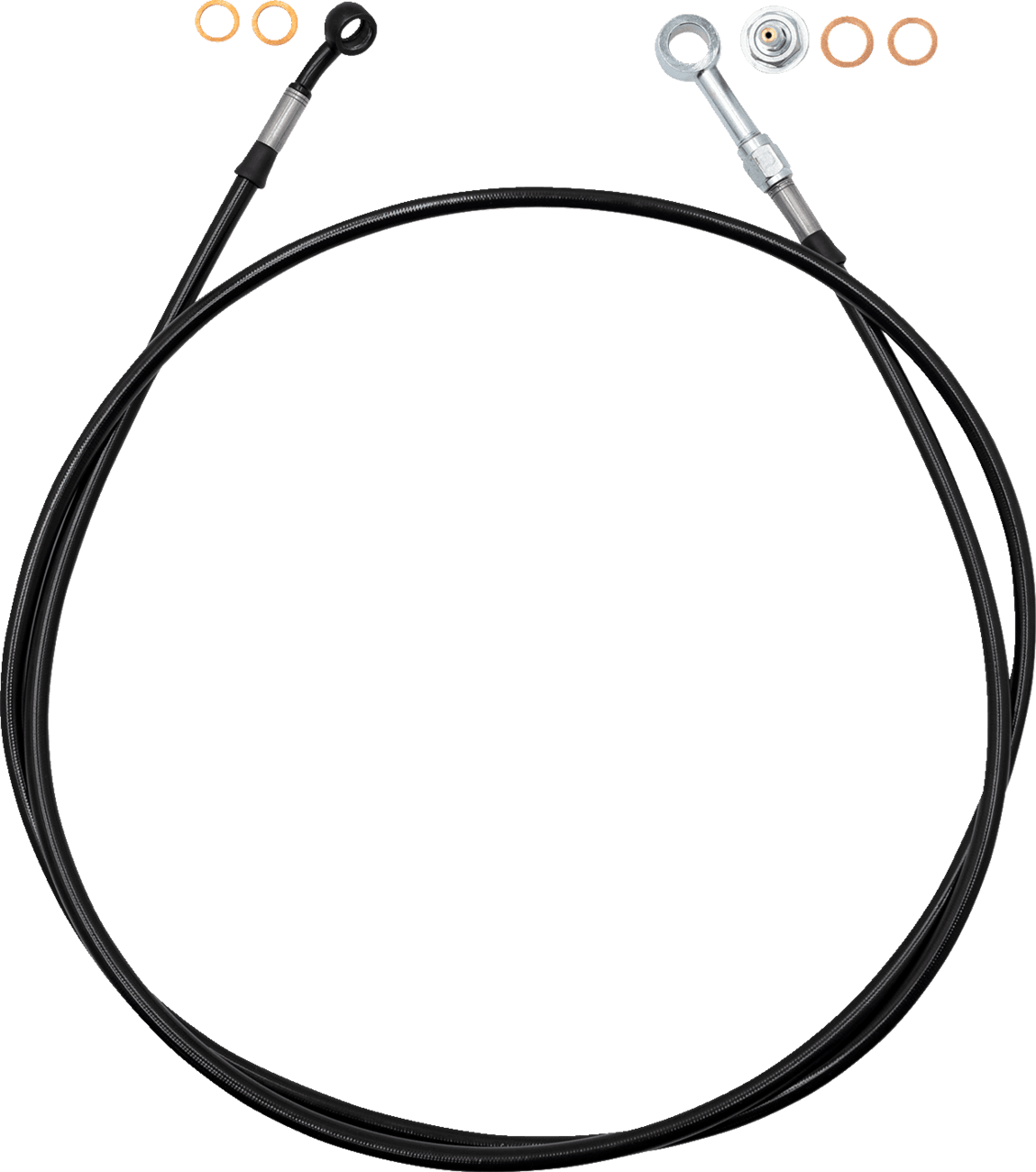 FAT BAGGERS INC. 1741-6822 EZ Install Brake Line - 64" - Black Braid