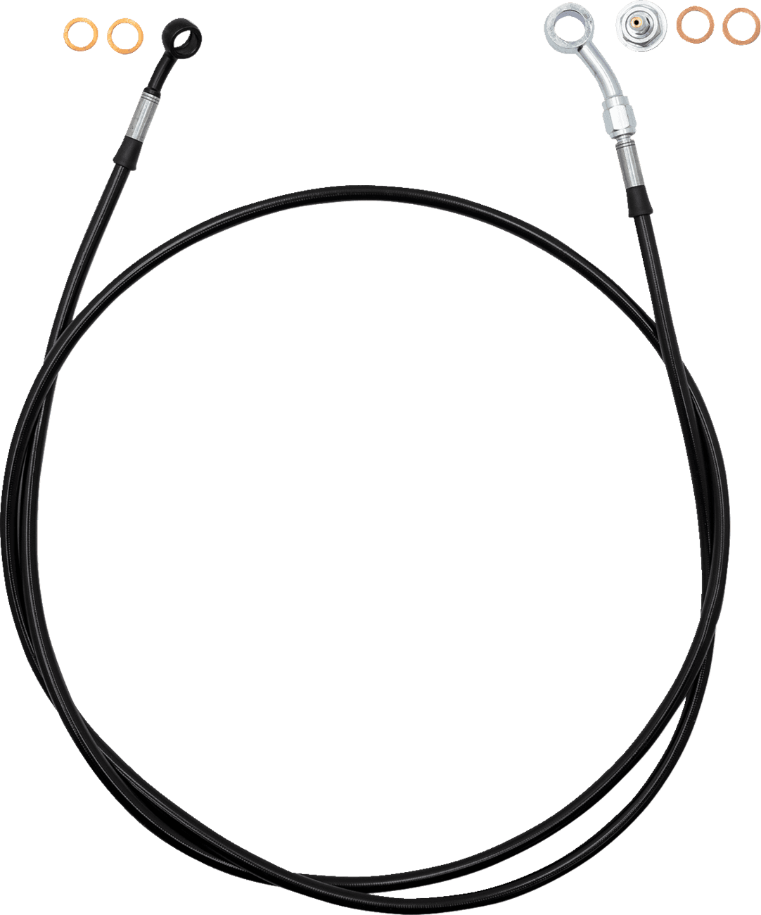 FAT BAGGERS INC. 1741-6842 EZ Install Brake Line - 63" - Black Braid