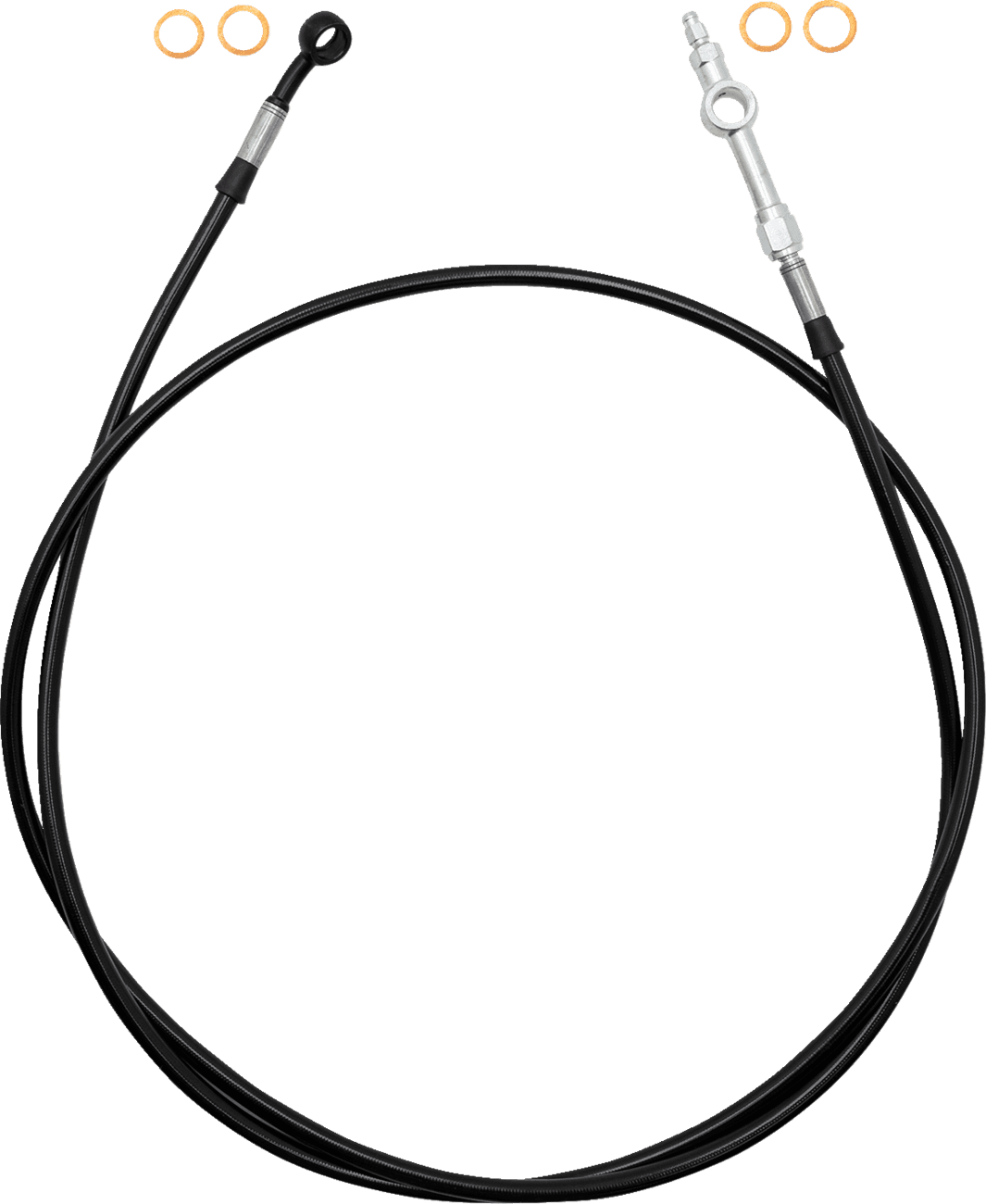 FAT BAGGERS INC. 1741-6850 EZ Install Brake Line - 60" - Black Braid
