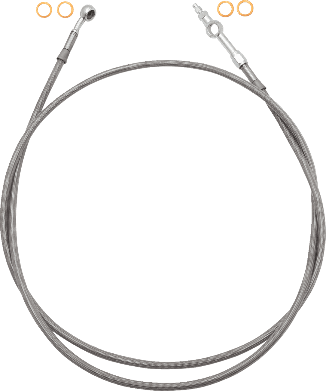 FAT BAGGERS INC. 1741-6853 EZ Install Brake Line - 64" - Stainless Steel Braid