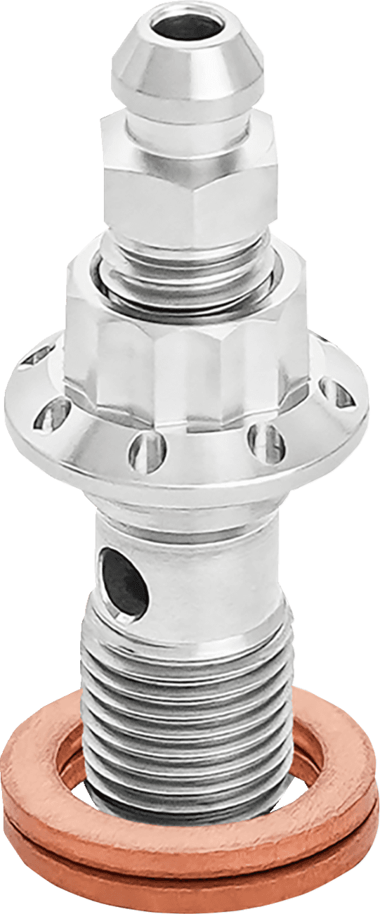 ARLEN NESS 1742-0773 Banjo Bolt with Bleeder - 10 mm - Polished — image 2 of 4