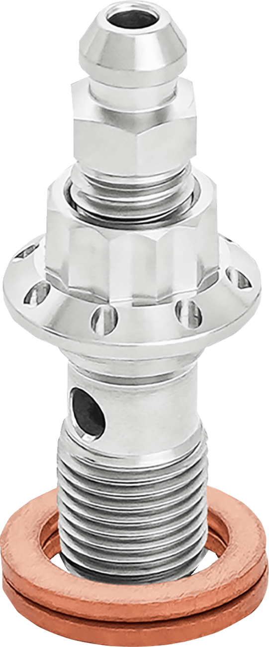 ARLEN NESS 1742-0773 Banjo Bolt with Bleeder - 10 mm - Polished — image 2 of 4