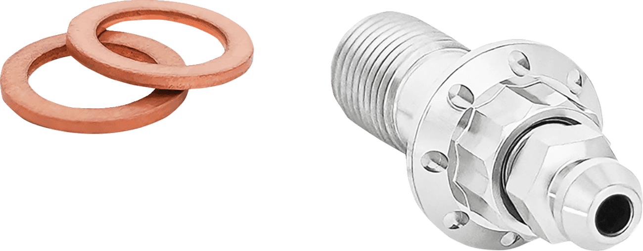 ARLEN NESS 1742-0773 Banjo Bolt with Bleeder - 10 mm - Polished
