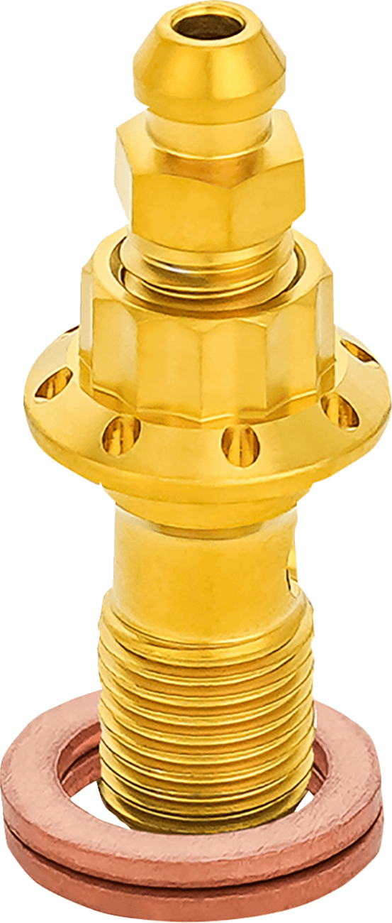 ARLEN NESS 1742-0775 Banjo Bolt with Bleeder - 10mm - Gold — image 2 of 4