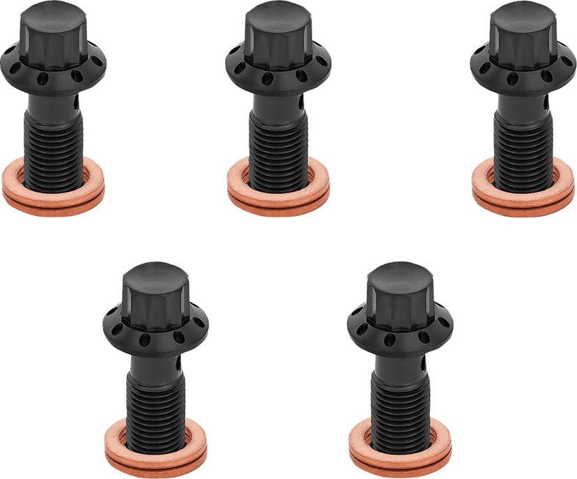 ARLEN NESS 1742-0789 Banjo Bolt 5-Pack - 3/8"-24 - Black