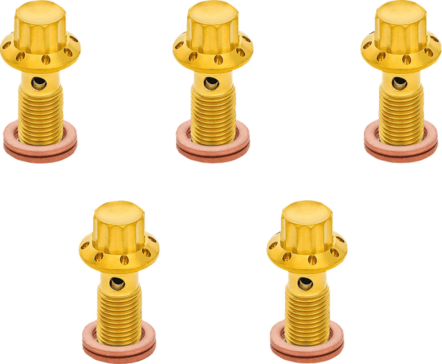 ARLEN NESS 1742-0790 Banjo Bolt 5-Pack - 3/8"-24 - Gold