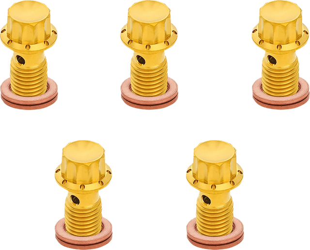 ARLEN NESS 1742-0799 Banjo Bolt 5-Pack - M12x1.25 - Gold