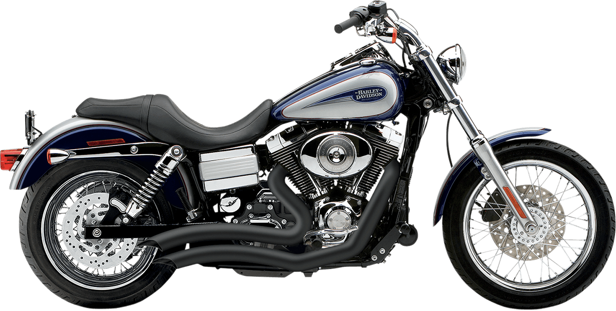 COBRA 1800-1469 Speedster Swept Short Exhaust - Black - '12-'17 Dyna