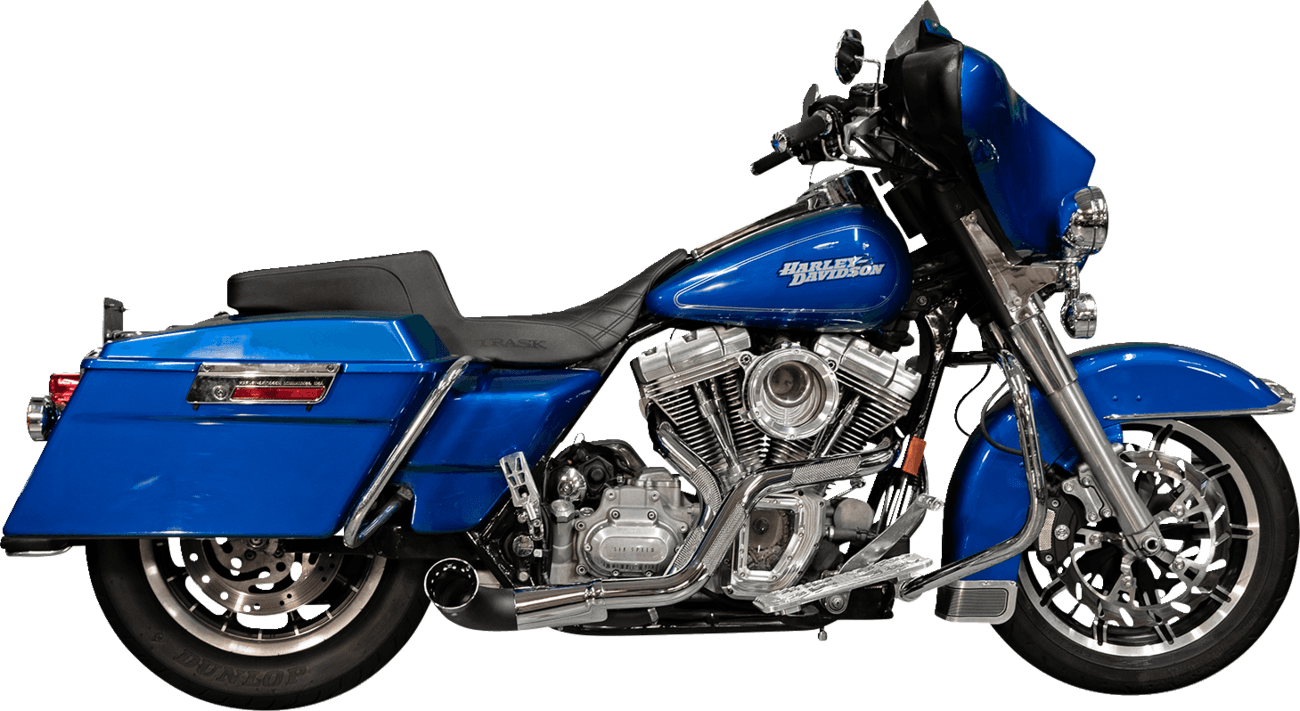 TRASK 1800-1949 2-into-1 Nasty Bastard Exhaust System - Chrome - '97-'16 FL