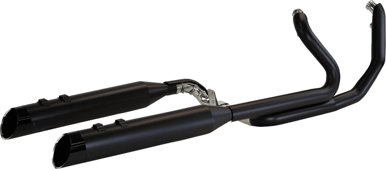 KHROME WERKS 1800-2481 2-Into-2 Two-Step Crossover Header System - Black - FL