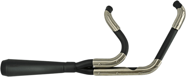 TRASK 1800-2495 Assault 2:1 Exhaust - Black/Stainless Steel - '07-'17 Softail