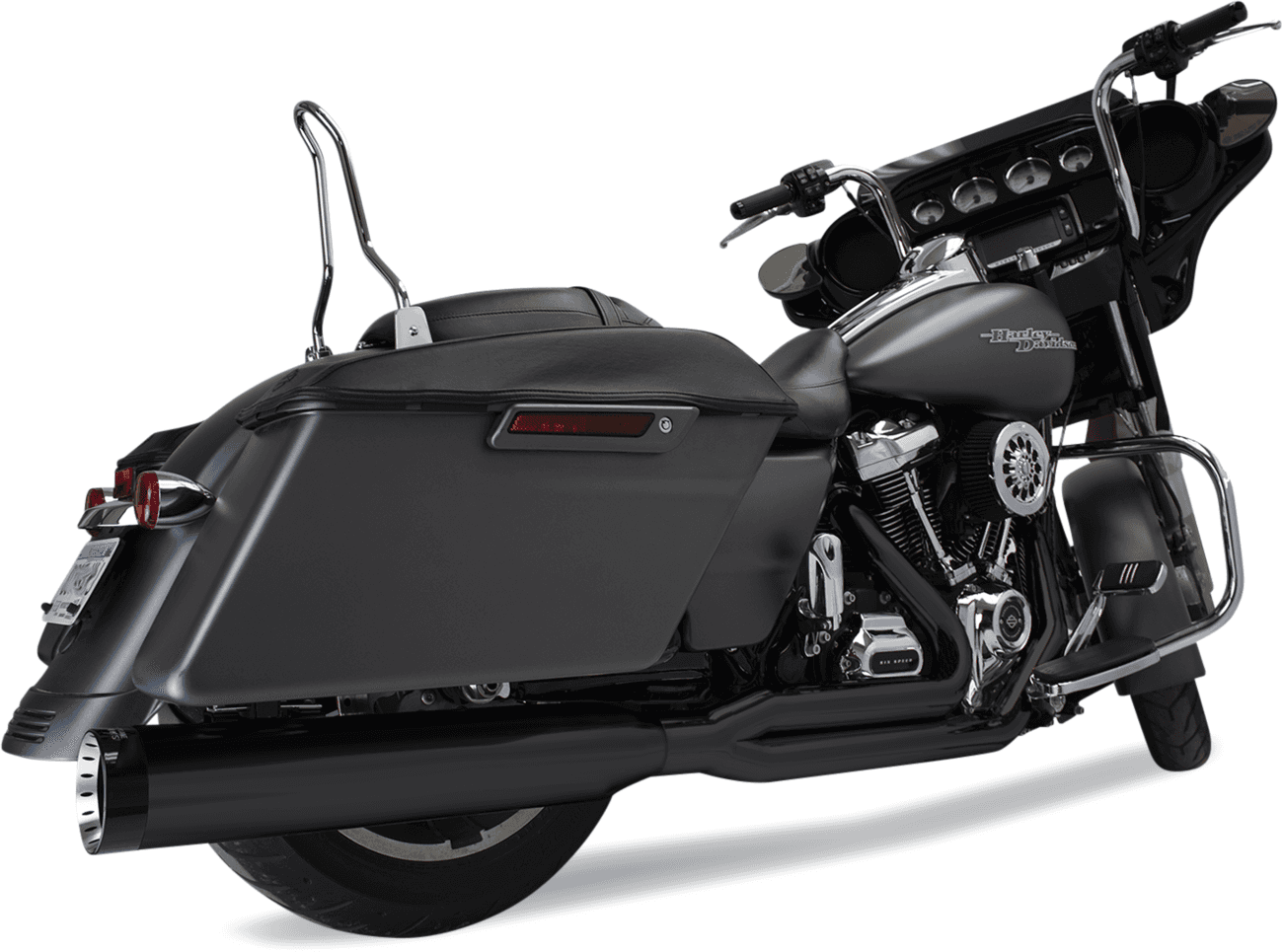 KHROME WERKS 1800-2515 2-into-1 Outlaw Exhaust System - Black - No End Cap Included