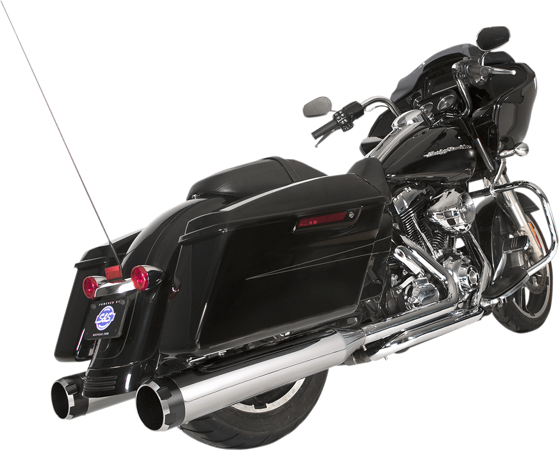 S&S CYCLE 1800-2523 El Dorado Dual Exhaust System - Chrome - Black Thruster