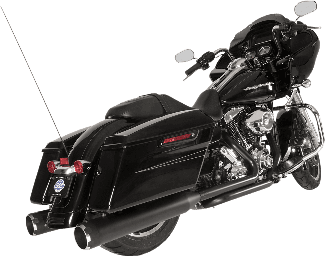 S&S CYCLE 1800-2525 El Dorado Dual Exhaust System - Black - Black Thruster