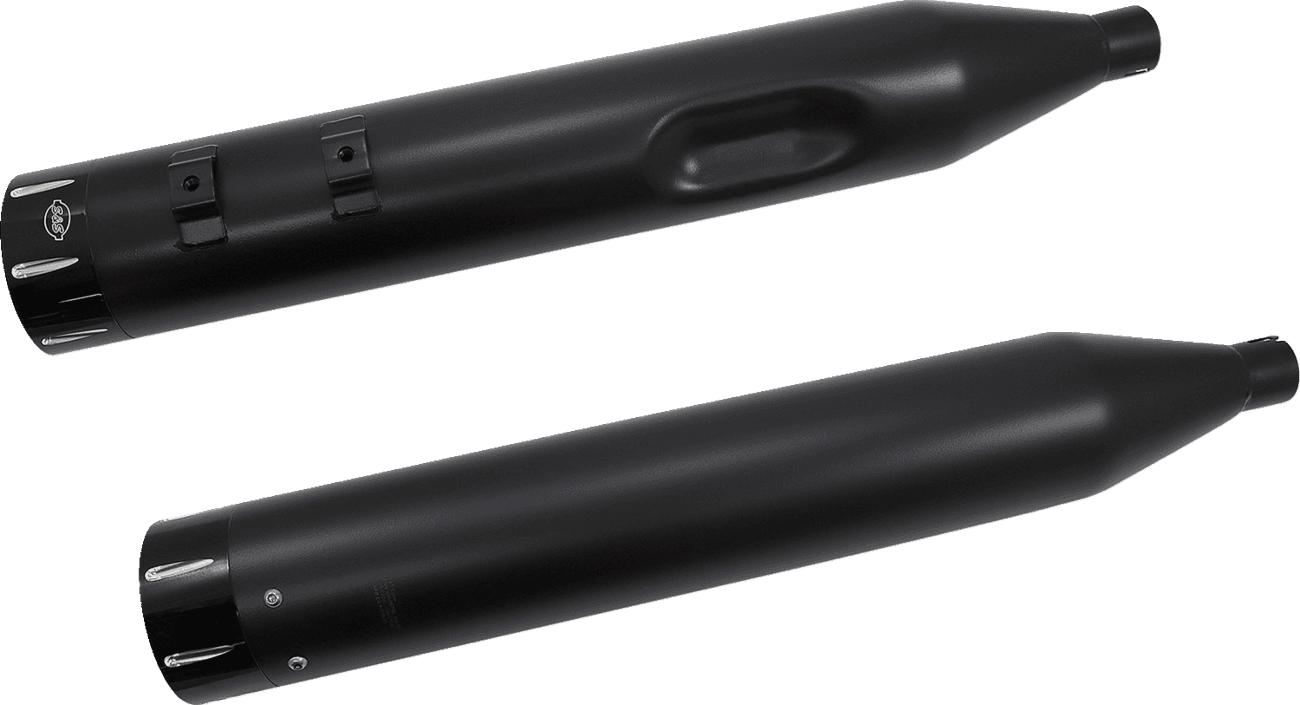 S&S CYCLE 1800-2526 El Dorado Dual Exhaust System - Black - Machined Black Tracer