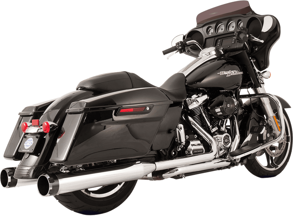 S&S CYCLE 1800-2527 El Dorado Dual Exhaust System - Chrome - Black Thruster