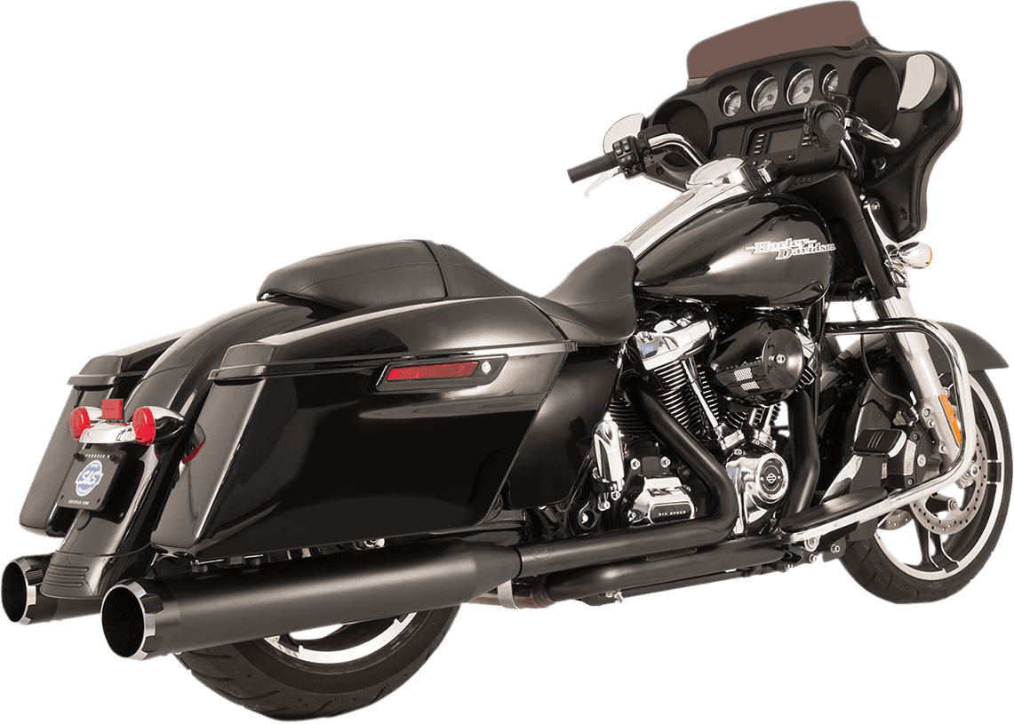 S&S CYCLE 1800-2528 El Dorado Dual Exhaust System - Black - Black Thruster