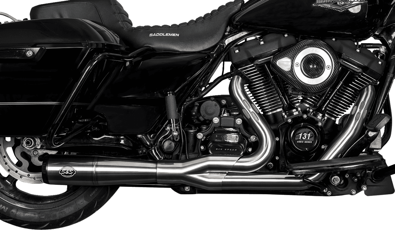 S&S CYCLE 1800-2543 2-into-1 Diamondback Exhaust System - Stainless Steel - Race Only