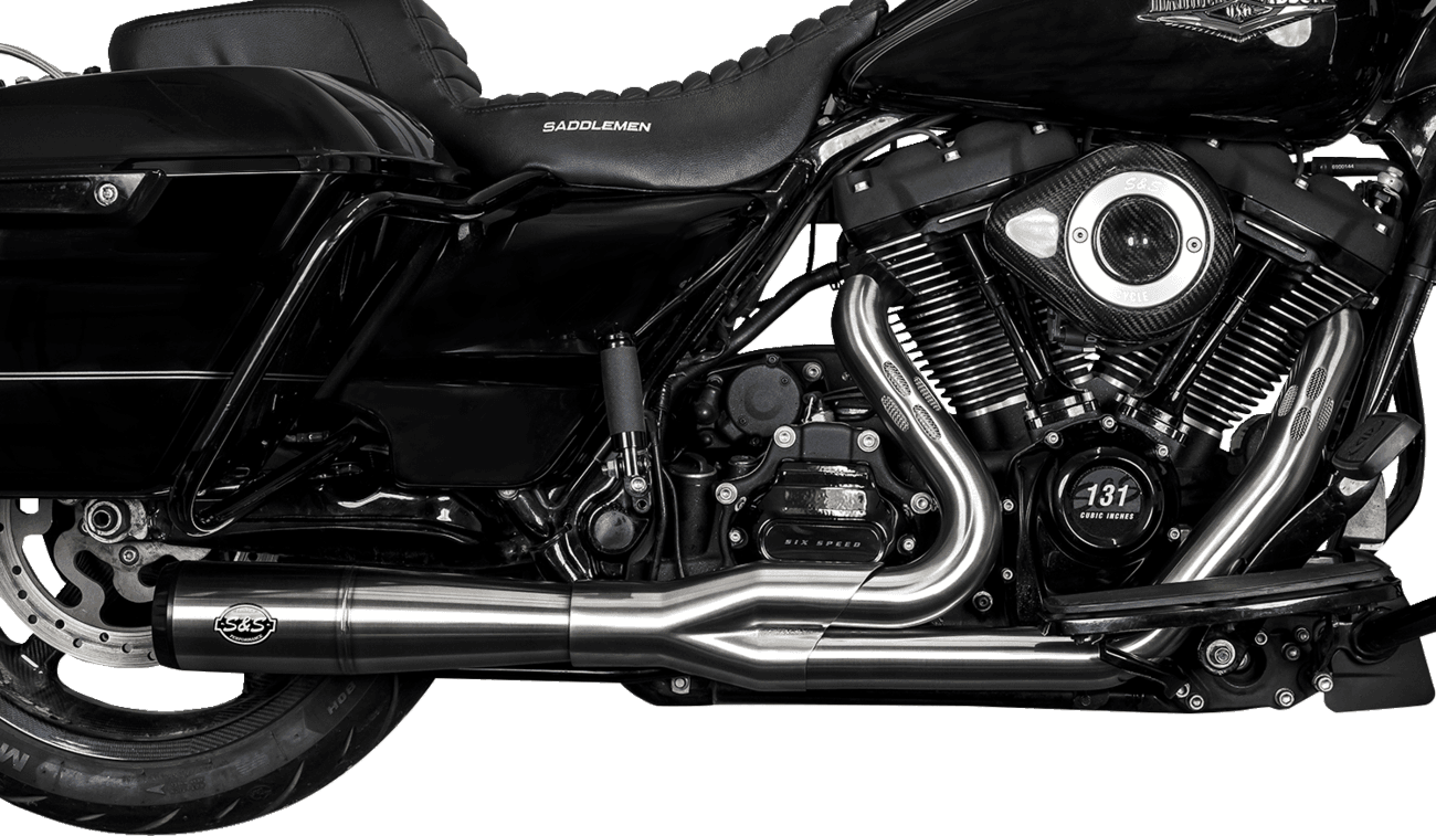 S&S CYCLE 1800-2543 2-into-1 Diamondback Exhaust System - Stainless Steel - Race Only
