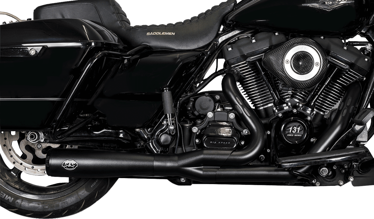 S&S CYCLE 1800-2545 2-into-1 Diamondback Exhaust System - Guardian Black - Race Only