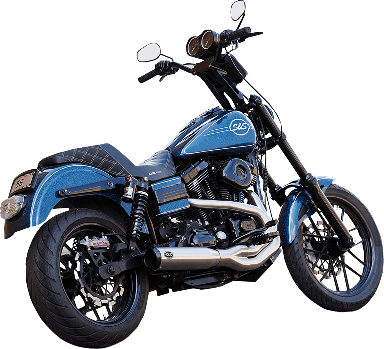 S&S CYCLE 1800-2662 2-into-1 Qualifier Exhaust System - Brushed