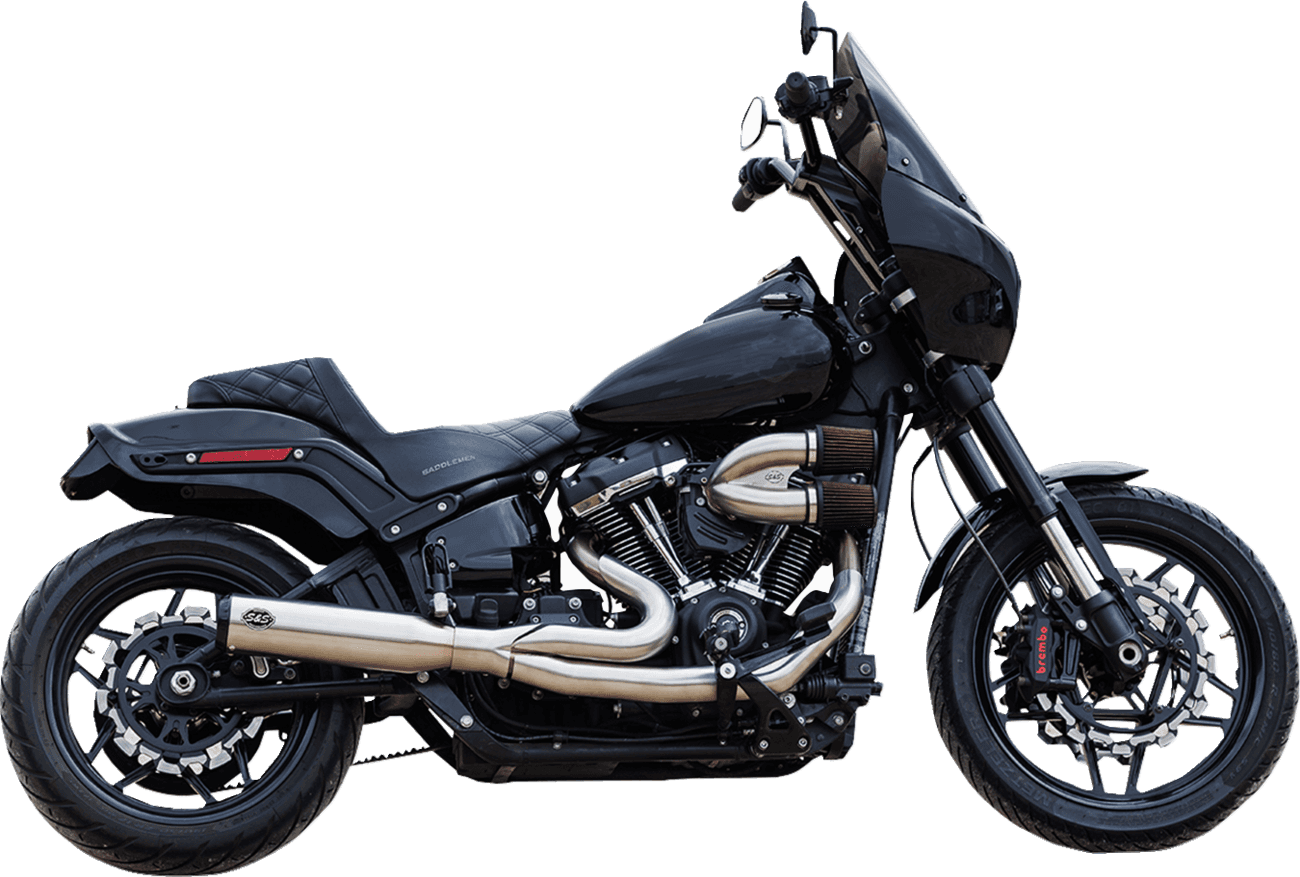 S&S CYCLE 1800-2682 2-into-1 Qualifier Exhaust System - 50-State - Silver - Softail