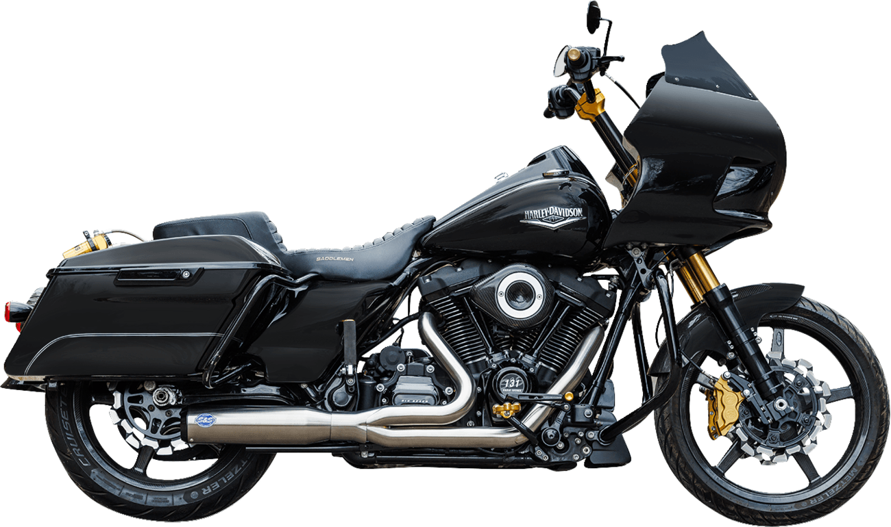 S&S CYCLE 1800-2686 2-into-1 Qualifier Exhaust System - Race Only - Brushed Stainless