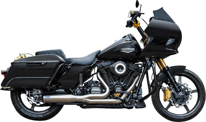S&S CYCLE 1800-2686 2-into-1 Qualifier Exhaust System - Race Only - Brushed Stainless — image 1 of 3