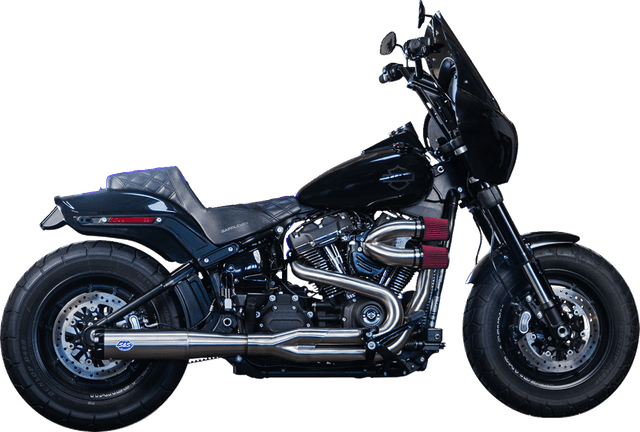 S&S CYCLE 1800-2692 2-into-1 Superstreet Exhaust System - Brushed Stainless Steel