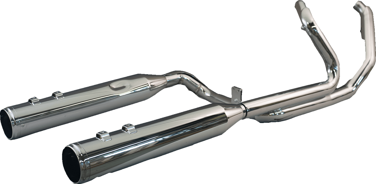 KHROME WERKS 1800-2713 2-into-2 Dominator Exhaust System with 4-1/2" Mufflers - Chrome with Race Tip - M8