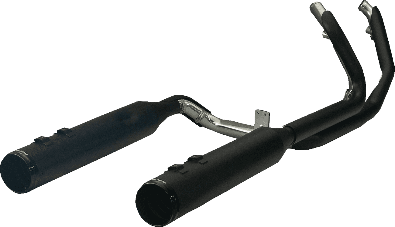 KHROME WERKS 1800-2717 2-into-2 Dominator Exhaust System with 4-1/2" Mufflers - Black with Race Tip - Twin Cam