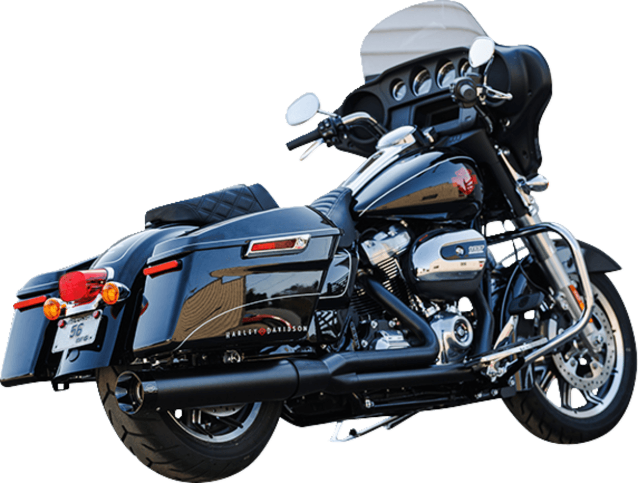 S&S CYCLE 1800-2732 2-into-1 Sidewinder Exhaust System - 50-State - Black - M8 Touring